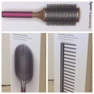 3-piece Dyson set: Paddle brush, round brush, comb